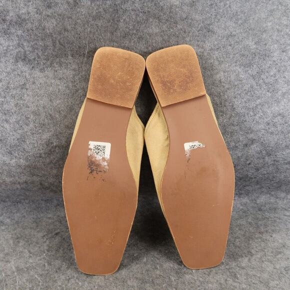 Asos Design Shoes Womens 6 Mule Flats Slip On Casual Classic Square Toe Beige - Picture 10 of 13